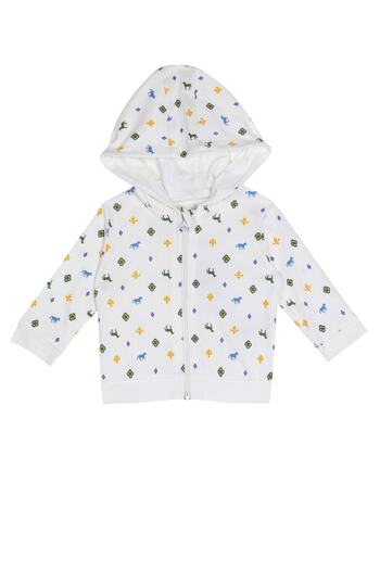 U.S. Polo Assn. 1029 Baby Hooded Cardigan Cream