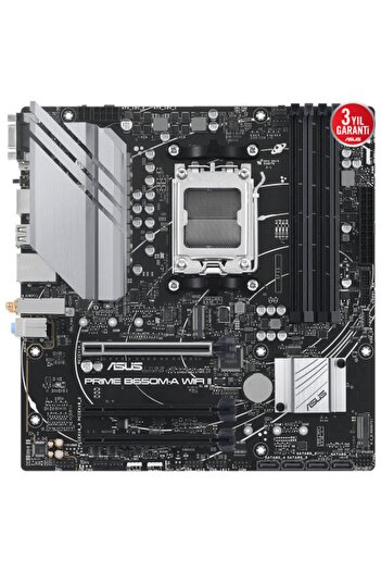 ASUS Prıme B650m-a Wıfı Iı, 4xddr5, 2x M.2, D-sub, Hdmı, Dp, Wi-fi 6, Bluetooth V5.2, Amd Ryzen 7000