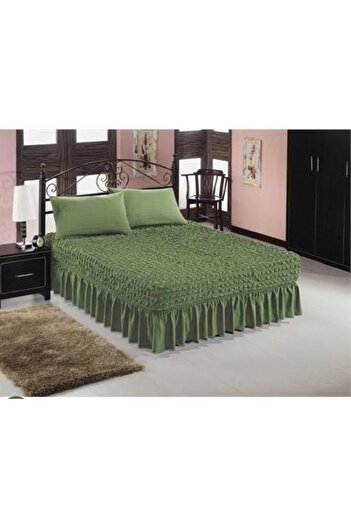 elgeyar Flexible Wrapped Fabric - Elastic Sheet Skirted Bedspread 1 Piece