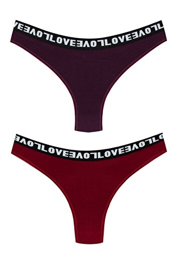 HNX 2-Piece Love Elastic Brazilian Women's Panties