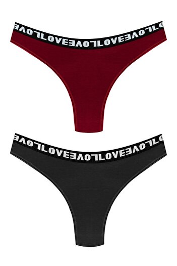 HNX 2-Piece Love Elastic Brazilian Women's Panties