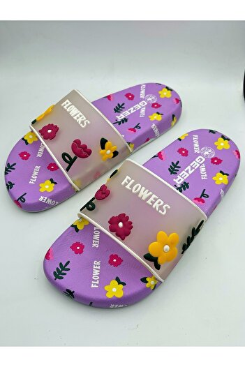 GEZER Non-Slip Sole Flower Patterned Bathroom Pool Beach Wet Floor Slippers Suitable for Daily Use