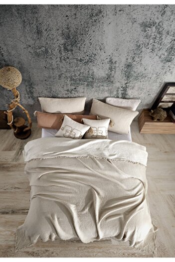destinyhometex Vizon 4-слоен муслин 100% памук двойно покривало за легло/пике 200x240cm