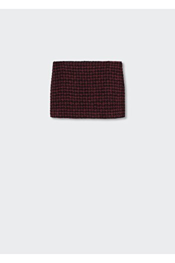 MANGO Woman Kazayağı Desenli Mini Etek