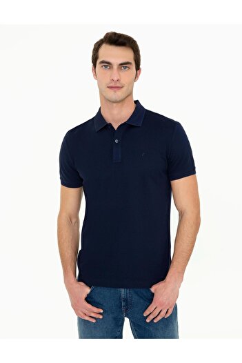 Pierre Cardin Μπλουζάκι με μπλέ Navy Slim Fit Polo Collar Basic
