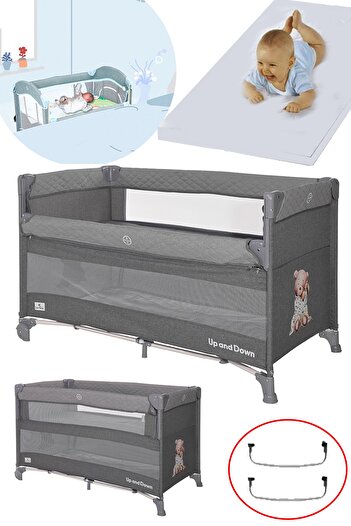 LORELLİ Up And Down 60x120 Bebek Anne Yanı Oyun Parkı Yatak Beşik Yatak Hediye