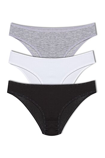HNX 3-Piece Cotton Heart Rubber Women's Slip Panties