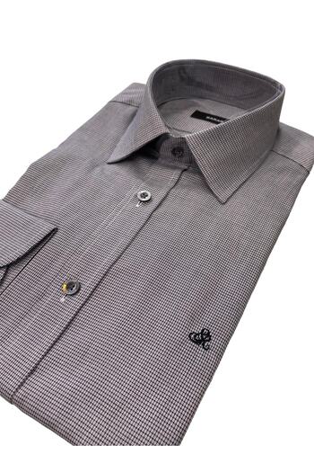 Sarar Elvio Long Sleeve Regular Fit 100% Cotton Textured Black Shirt