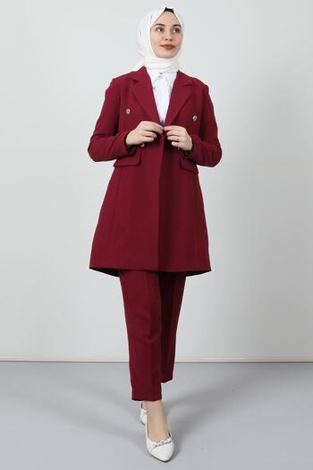 Giza Giyim Blazer Jacket Set Cherry