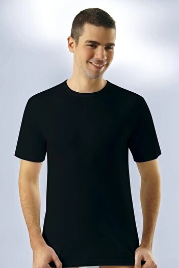 Anıt 5 Pieces Men's Rib Null Collar Short Sleeve Undershirt 100% Cotton