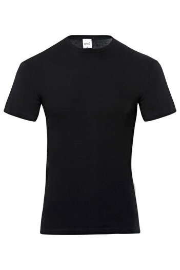 Anıt 5 Pieces Men's Rib Null Collar Short Sleeve Undershirt 100% Cotton