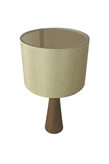 Art&Gift Design Wooden Conical Body - Lampshade Fabric Head Powder