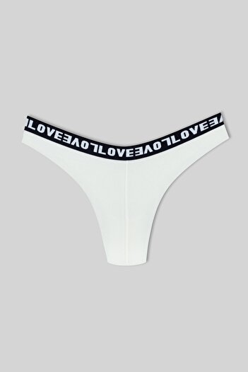 HNX White Love Elastic Brazilian Women's Panties