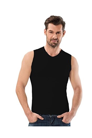 Anıt Ανδρικό εσώρουχο 5 τεμαχίων Rib Neck Zero Sleeve 100% βαμβάκι