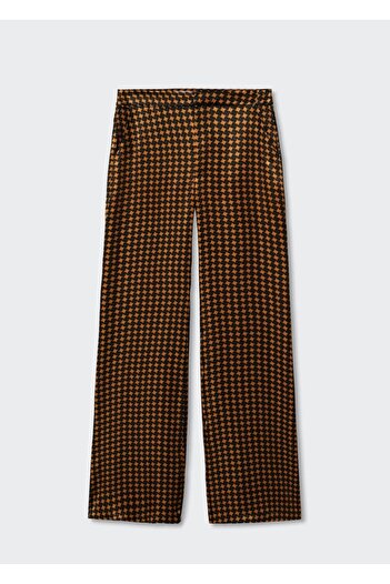 MANGO Woman Desenli Saten Pantolon