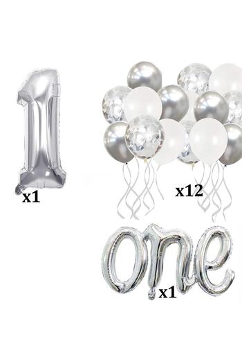 Patladı Gitti Silver 1 Year Birthday Set