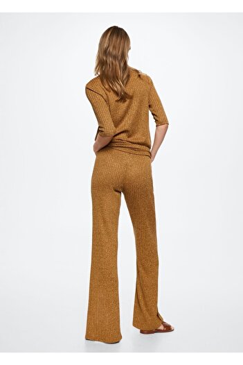MANGO Woman Yanı Yırtmaçlı Fitilli Pantolon