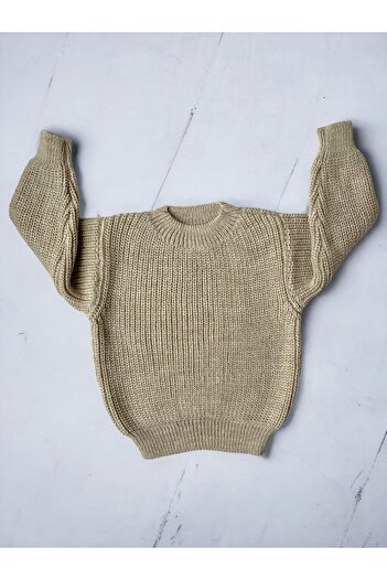 gogo bici Flexible Knitwear Sweater Crew Neck Oversize Unisex Baby Kids 1-5 Years