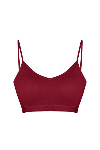 HNX Burgundy Camisole Thin Strap Padded Women's Bustier