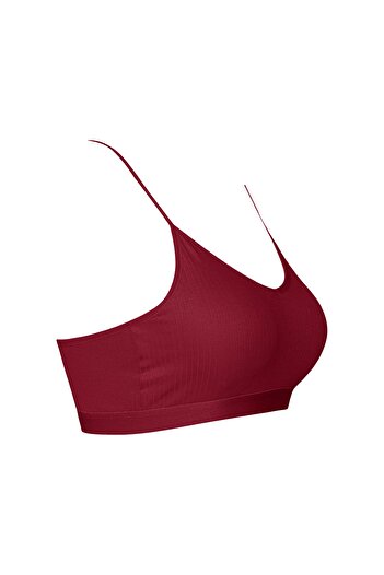 HNX Burgundy Camisole Thin Strap Padded Women's Bustier