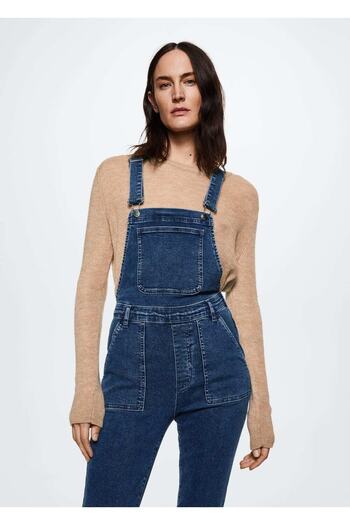 MANGO Woman Dlouhý džínový overal