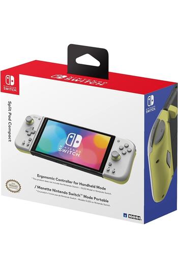Hori Nintendo Switch Oled - Compact Light Gray Yellow Split Pad Game Handle