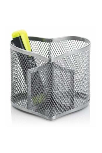 Cassa Wire Pen Holder Heart Shape Gray