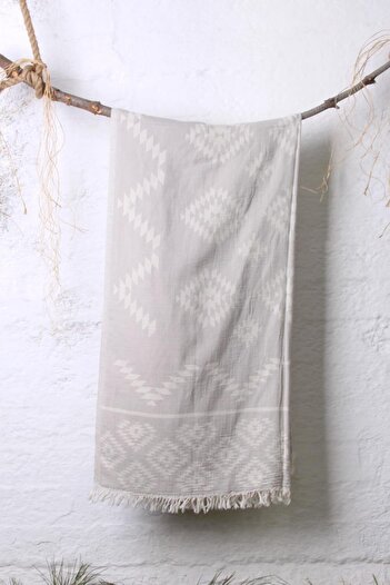 Baveno 100% Cotton 90x180 Peshtemal Beach Towel Ethnic Pattern Jacquard