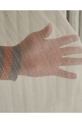 Brillant Gold Striped Silvery Sun Pattern - Tight Pleated Tulle Curtain Catalog