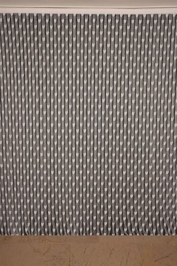 AKÇA TEKSTİL Heart Combined Model Cream Color Rope Curtain Ready Made Buttons Sewn Rope Curtain 300*280 Cm