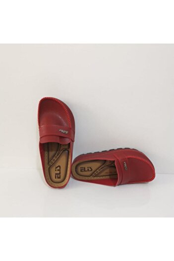 ELİS Red Daily Closed Front Black Slippers