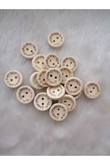 Lotushobievi Hand Made 15 Mm Wooden Button