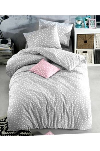 üntaş Grey Star Single Duvet Cover Set