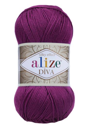Alize Diva 297 - 100 Gr. Single Plum Microfiber Rope Set