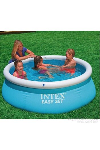 Intex Easy Mavi Renkli Kolay Kurulum Havuz, Büyük Boy Şişme Aile Havuzu, 183x51cm-28101