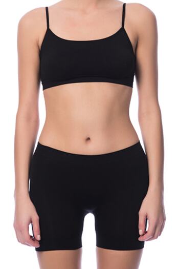 NBB Women's Black 6-Piece Seamless Shorts Leggings -2029