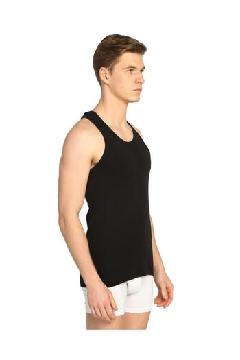 Tutku Men's Ribbed Undershirt - Pack of 2 - Black