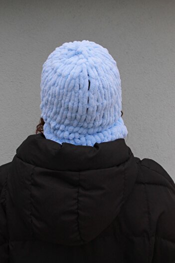 Naz Amigurumi El Örgüsü Yumuşak Yüz Açık Model Puffy Kar Maskesi Balaclava balaklava Bere