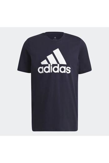 adidas M Bl Sj T Чоловіча синя футболка з принтом та коміром-стійкою