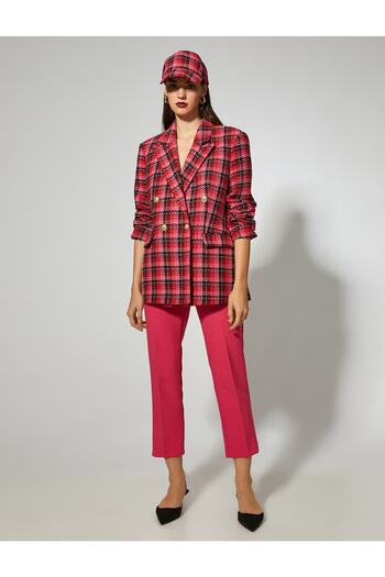 Koton Crop Trousers with Pockets and Stitching Detail