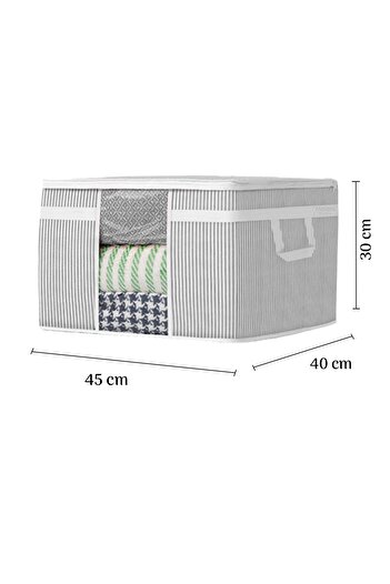 Meleni Home 2'li Maxi Pencereli Baza Altı Hurç - Çekyat Baza Tipi Yastık Kıyafet Saklama Hurcu 45 X 40 X 30 Cm