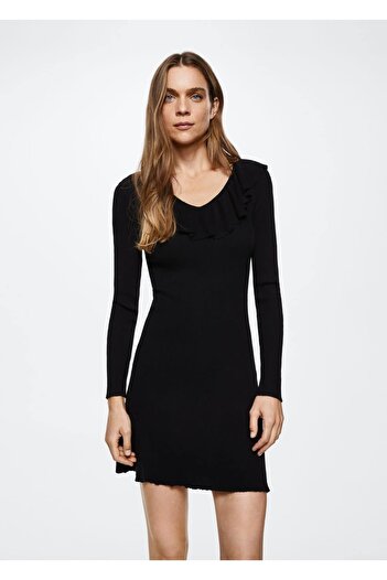MANGO Woman Ruffle Knitwear Dress