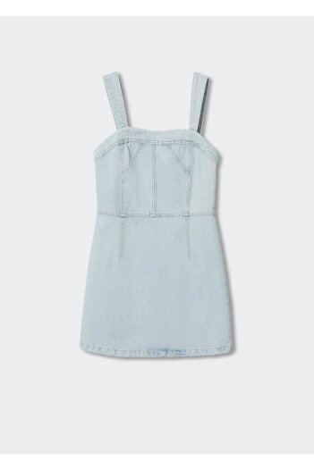 MANGO Woman Fermuarlı Denim Elbise