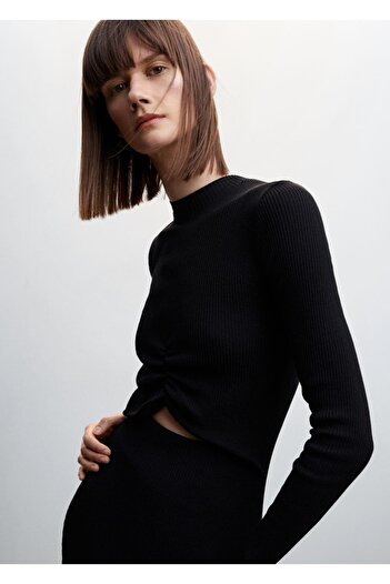 MANGO Woman Side Slit Knitwear Dress