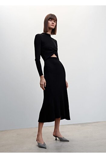 MANGO Woman Side Slit Knitwear Dress
