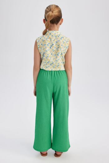 DeFacto Kız Çocuk Wide Leg Krinkıl Kumaş Pantolon Z6112a623sm