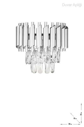 Avizemoda Luxurious Wall Sconce with Palmira Prism Cut Crystal Stone - (silver-gilt)