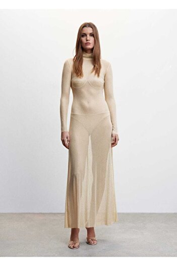 MANGO Woman Crystal Detailed Long Dress