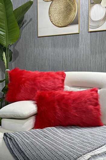 Paris Life Plush Throw Pillow Cover Imported Premium Fabric -red
