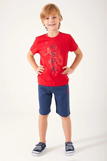 U.S. Polo Assn. لون اللوحة الصبي برمودا البدلة